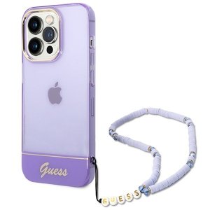 Guess GUHCP14XHGCOHU iPhone 14 Pro Max 6,7 fioletowy/purple hardcase Translucent Pearl Strap