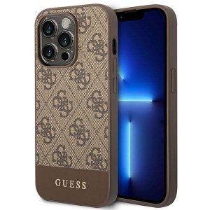 Guess GUHCP14XG4GLBR iPhone 14 Pro Max 6,7 brązowy/brown hard case 4G Stripe Collection