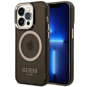 Guess GUHMP14XHTCMK iPhone 14 Pro Max 6,7 czarny/black hard case Gold Outline Translucent MagSafe
