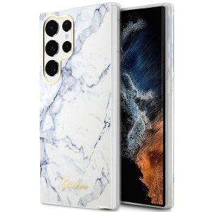 Guess GUHCS23LPCUMAH S23 Ultra S918 biały/white hardcase Marble