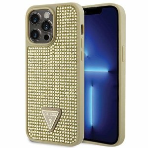 Guess GUHCP14XHDGTPD iPhone 14 Pro Max 6.7 złoty/gold hardcase Rhinestone Triangle