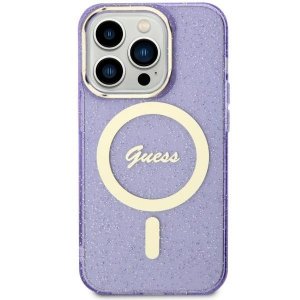 Guess GUHMN61HCMCGU iPhone 11 / Xr 6.1 purpurowy/purple hardcase Glitter Gold MagSafe