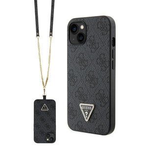 Guess GUHCP13MP4TDSCPK iPhone 13 / 14 / 15 6.1 czarny/black hardcase Crossbody 4G Metal Logo