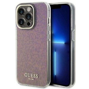 Guess GUHCP15XHDECMP iPhone 15 Pro Max 6.7 różowy/pink hardcase IML Faceted Mirror Disco Iridescent