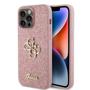 Guess GUHCP15LHG4SGP iPhone 15 Pro 6.1 różowy/pink hardcase Glitter Script Big 4G