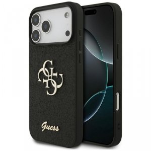 Etui Guess Fixed Glitter Big 4G do       iPhone 17 Pro Max czarny