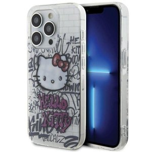 Hello Kitty HKHCP15LHDGPHT iPhone 15 Pro 6.1 biały/white hardcase IML Kitty On Bricks Graffiti
