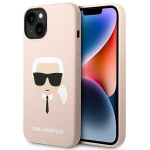 Karl Lagerfeld KLHMP14MSLKHLP iPhone 14 Plus / 15 Plus 6,7 hardcase jasnoróżowy/light pink Silicone Karl`s Head Magsafe