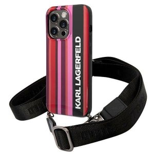 Karl Lagerfeld KLHCP14LSTSTP iPhone 14 Pro 6,1 hardcase różowy/pink Color Stripes Strap