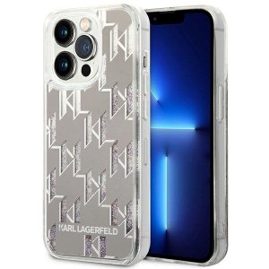 Karl Lagerfeld KLHCP14LLMNMS iPhone 14 Pro 6,1 hardcase srebrny/silver Liquid Glitter Monogram