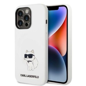 Karl Lagerfeld KLHMP14LSNCHBCH iPhone 14 Pro 6,1 hardcase biały/white Silicone Choupette MagSafe