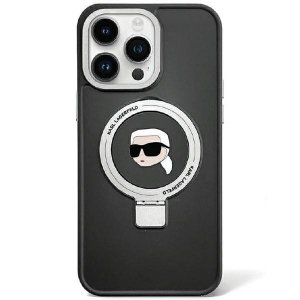 Karl Lagerfeld KLHMP15LHMRSKHK iPhone 15 Pro 6.1 czarny/black hardcase Ring Stand Karl Head MagSafe