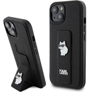 Karl Lagerfeld KLHCP15MGSACHPK iPhone 15 Plus / 14 Plus 6.7 czarny/black hardcase Gripstand Saffiano Choupette Pins