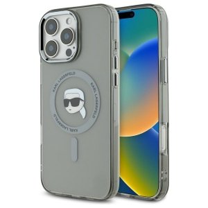 Karl Lagerfeld KLHMP16LHLSKIK iPhone 16 Pro 6.3 czarny/black hardcase IML Metal Karl Head MagSafe