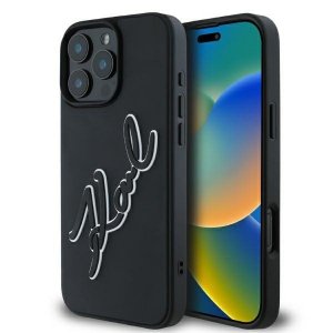 Karl Lagerfeld KLHCP16X3DRKSDLK iPhone16 Pro Max 6.9 czarny/black hardcase 3D Rubber Bicolor Signature