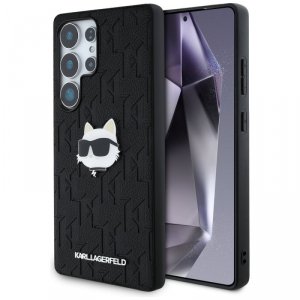 Etui Karl Lagerfeld Leather Monogram Pin Logo Choupette Head do Samsung Galaxy S25 Ultra czarny