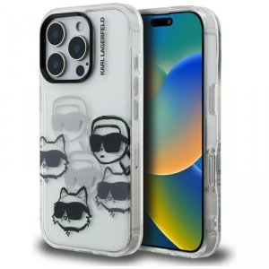 Etui Karl Lagerfeld IML Multi K&C Head   Pattern do iPhone 16 Pro przezroczysty
