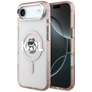 Etui Karl Lagerfeld IML Choupette Sketch Logo MagSafe do iPhone Air różowy