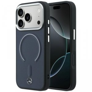 Etui Mercedes Leather 3D MagSafe do      iPhone 17 Pro Max granatowy