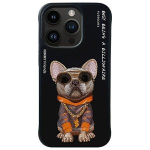 Nimmy etui iPhone 15 Pro Max 6.7        czarny/black Glasses Cool Dog