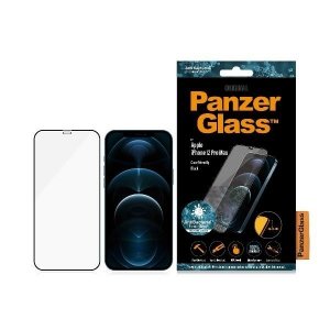 PanzerGlass Pro E2E Super+ iPhone 12 Pro Max Case Friendly AntiBacterial Microfracture czarny/black