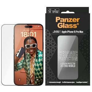 PanzerGlass Ceramic Protection iPhone 15Pro Max 6.7 Ultra-Wide-Fit Screen Protection Easy Aligner Included 2840