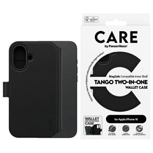 Etui CARE by PanzerGlass Feature Tango   2in1 Wallet iPhone 16 6.1 MagSafe czarny/black 1329