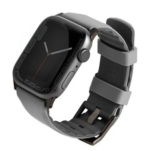 UNIQ pasek Linus Apple Watch Series 1/2/3/4/5/6/7/8/9/SE/SE2/Ultra/Ultra 2 42/44/45/49mm. Airosoft Silicone szary/chalk grey