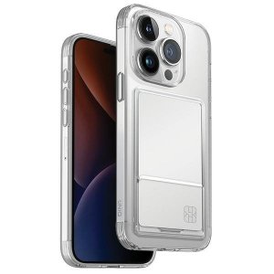 UNIQ etui Air Fender ID iPhone 15 Pro 6.1 nude transparent Cardslot