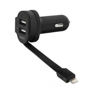 Xqisit ład. sam. 6A Dual USB+ Lightning car charger czarny/black 20426