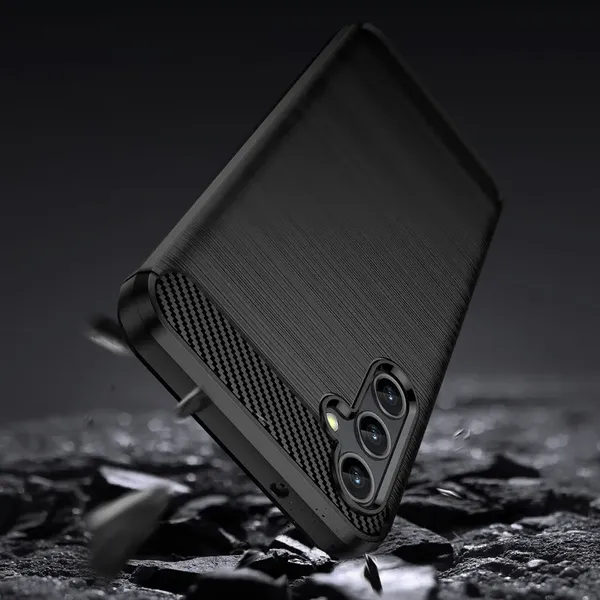 Carbon Case etui Samsung Galaxy A14 5G elastyczny silikonowy karbonowy pokrowiec czarne