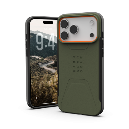 UAG Civilian MagSafe - etui do iPhone 17 Pro Max kompatybilne z MagSafe (olive/orange)