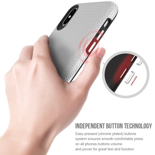 X-GUARD DUAL LAYER RUGGED CASE Pancerne etui iPhone XS MAX (srebrny)