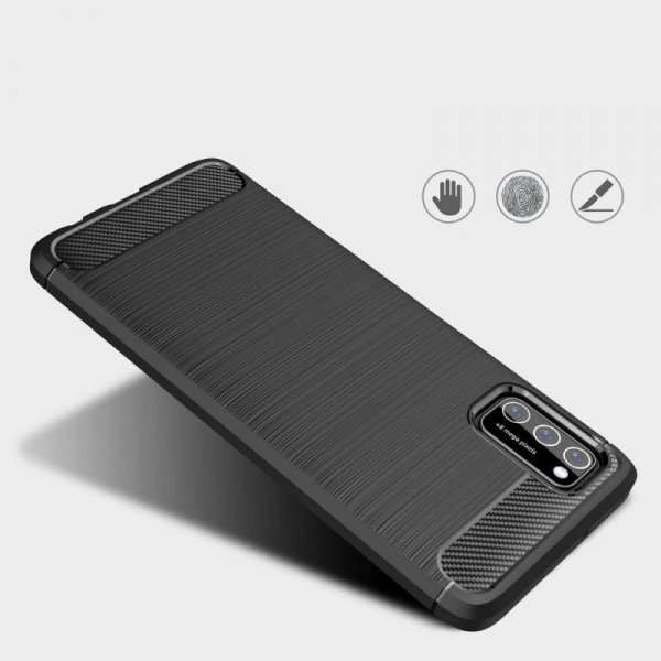 Carbon Case elastyczne etui pokrowiec Oppo A12 / A5s / A7 czarny