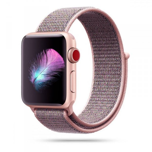 TECH-PROTECT NYLON APPLE WATCH 4 / 5 / 6 / 7 / 8 / 9 / SE (38 / 40 / 41 MM) PINK SAND