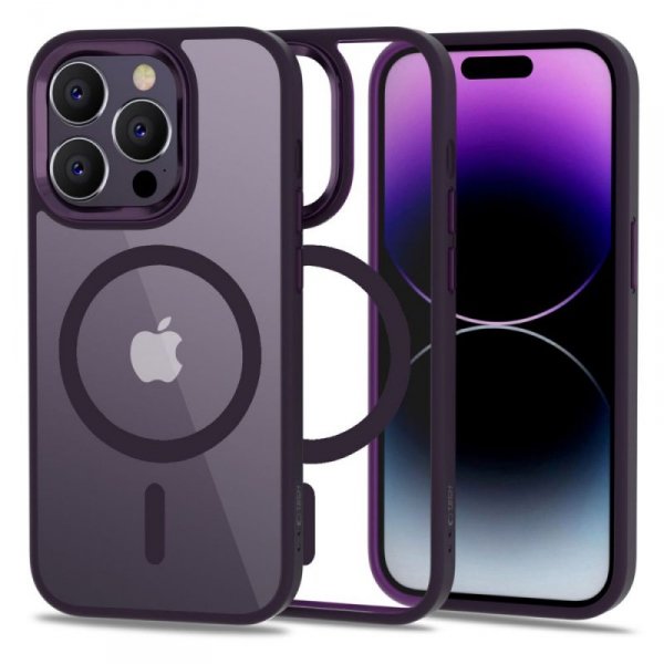 ETUI PLECKI CASE NAKŁADKA TECH-PROTECT  MAGMAT MAGSAFE IPHONE 14 PRO DEEP PURPLE/CLEAR