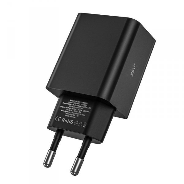 TECH-PROTECT C35W 2-PORT ŁADOWARKA SIECIOWA  PD35W + KABEL LIGHTNING WHITE