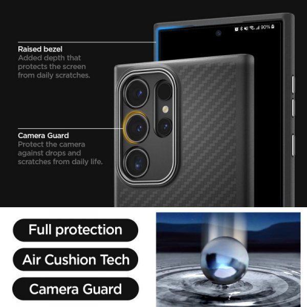 ETUI SPIGEN  ENZO ARAMID GALAXY S24 ULTRA MATTE BLACK