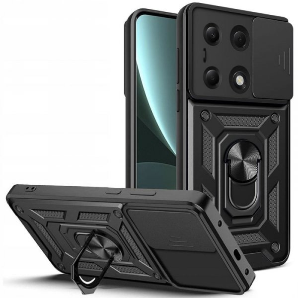 ETUI PANCERNE ETUI PLECKI NAKŁADKA CASE TECH-PROTECT   CAMSHIELD PRO XIAOMI REDMI NOTE 13 PRO 4G / LTE / POCO M6 PRO 4G / LTE BLACK