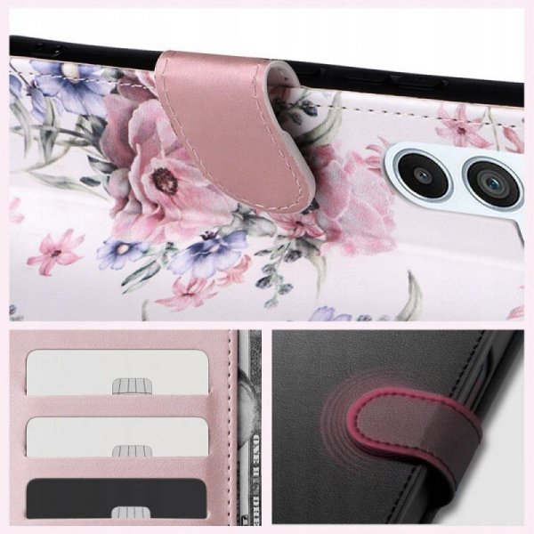 ETUI OTWIERANE KSIĄŻKOWE ETUI FUTERAŁ TECH-PROTECT   WALLET SAMSUNG GALAXY A55 5G BLOSSOM FLOWER