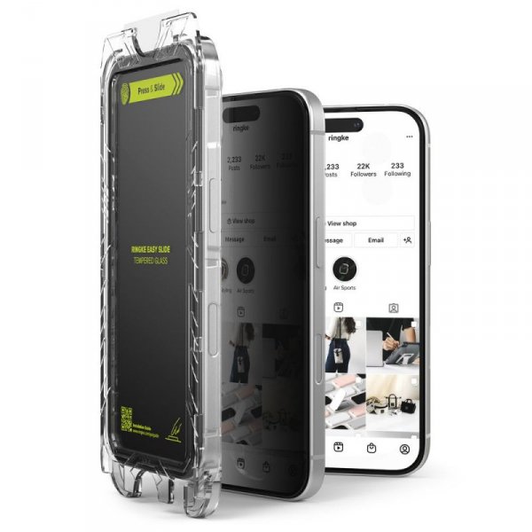 SZKŁO PRYWATYZUJĄCE RINGKE EASY SLIDE 2-PACK IPHONE 16 PRO MAX PRIVACY