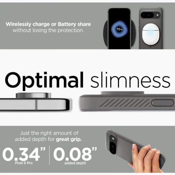 ETUI SPIGEN  RUGGED ARMOR GOOGLE PIXEL 9 / 9 PRO MARBLE GREY
