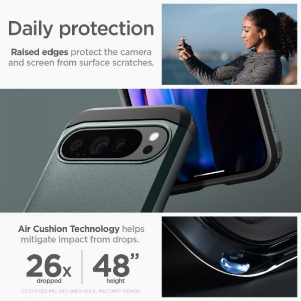 ETUI SPIGEN  TOUGH ARMOR GOOGLE PIXEL 9 PRO XL ABYSS GREEN