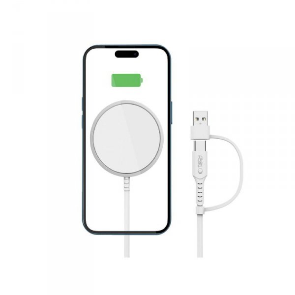 TECH-PROTECT QI15W-A44 MAGNETIC MAGSAFE WIRELESS CHARGER WHITE