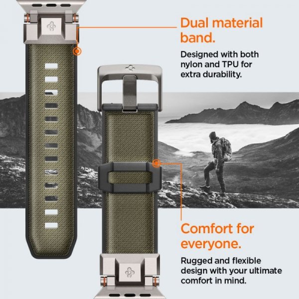 Spigen DuraPro Armor Pasek do Apple Watch Ultra 1/2 / 11 / 10 – Zielony Militarny