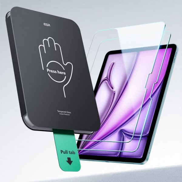 SZKŁO HARTOWANE ESR ULTRAFIT TEMPERED GLASS 2-PACK IPAD AIR 11” 6 / 7 / 2024-2025 CLEAR