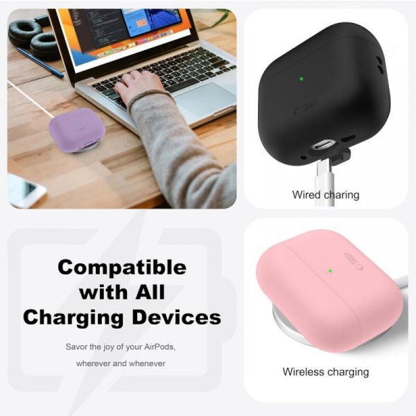 Etui Silikonowe Tech-Protect Silicone do Apple AirPods Pro 3 Lavender