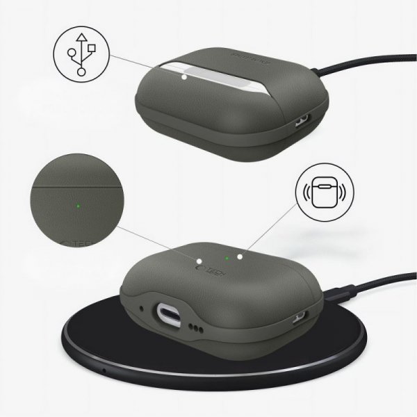 Etui Ochronne Tech-Protect NaturalFit do Apple AirPods Pro 3  Olive Green (Oliwkowy)
