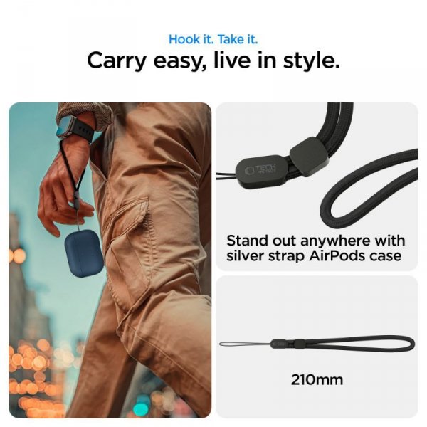 Etui Ochronne Tech-Protect NaturalFit do Apple AirPods Pro 3 Navy Blue (Granatowy)
