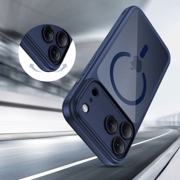 Etui Magnetyczne Tech-Protect MagPeak MagSafe CC do iPhone 17 Pro Deep Blue/Clear